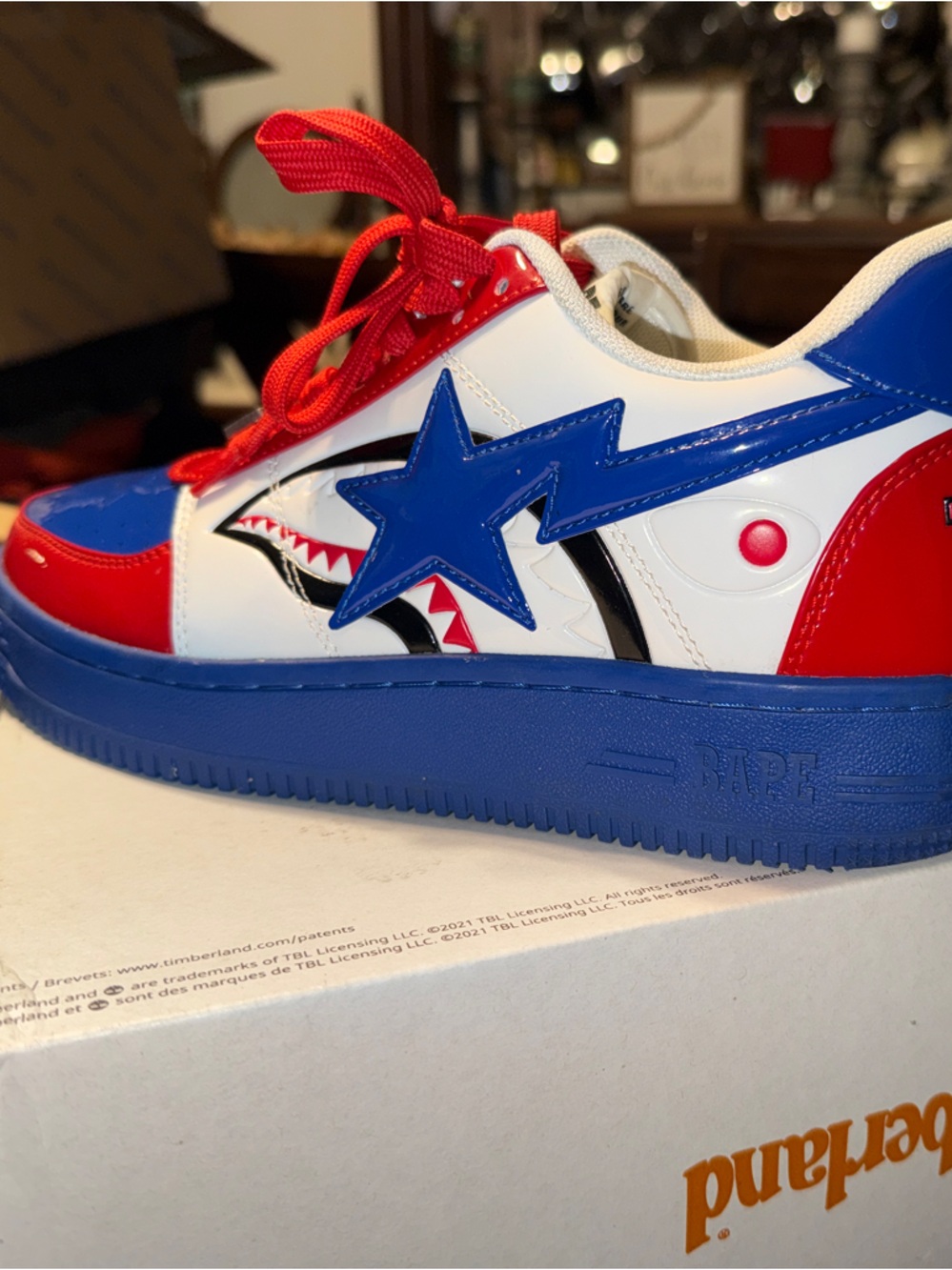 A Bathing Ape Bape Sta Low 'London Store Shark' (Blue/White/Red)